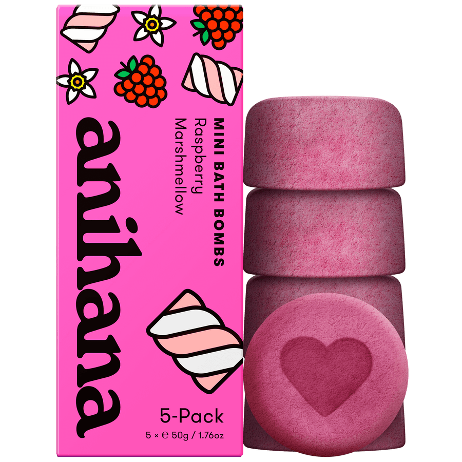 Raspberry Marshmellow Mini Bath Bombs 5-Pack
