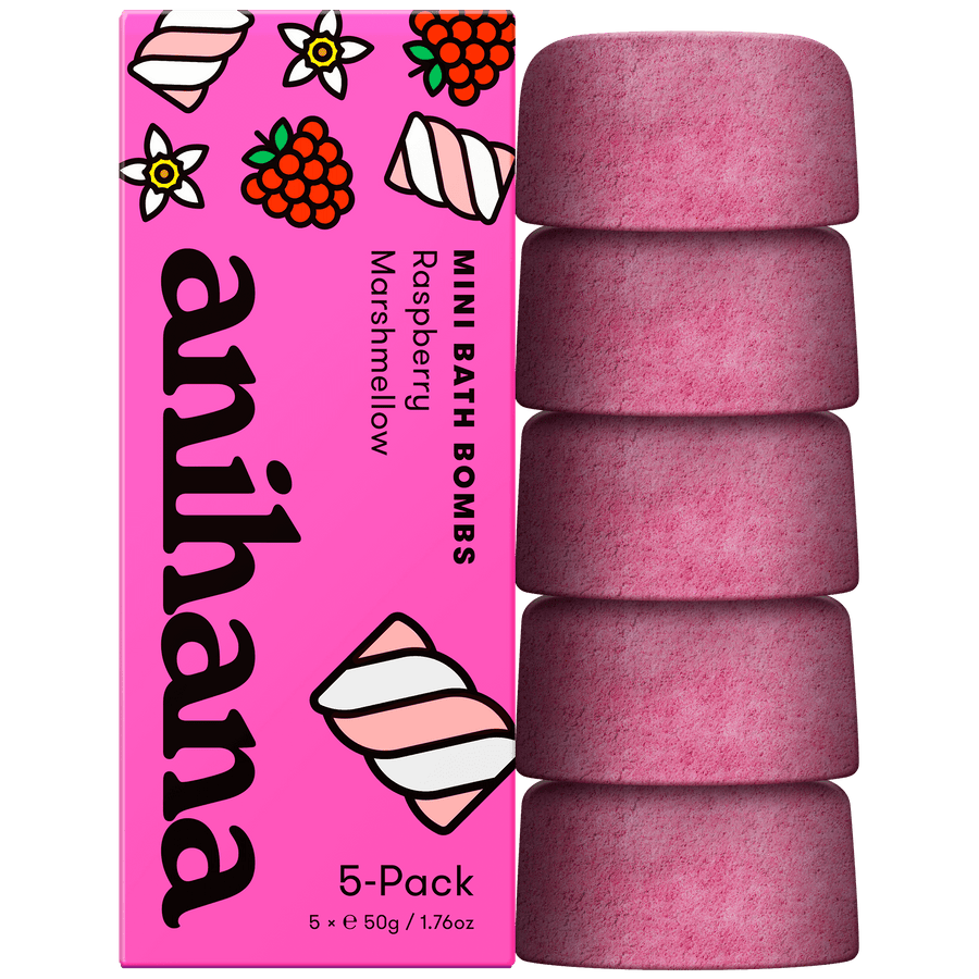 Raspberry Marshmellow Mini Bath Bombs 5-Pack